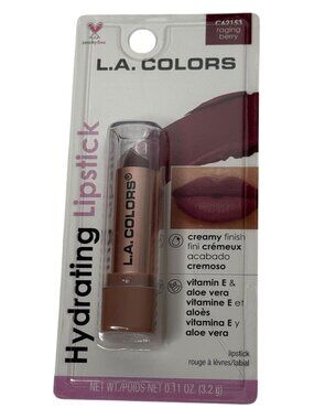 LA Colors Hydrating Lipstick Raging Berry C62153 Vitamin E Aloe New
